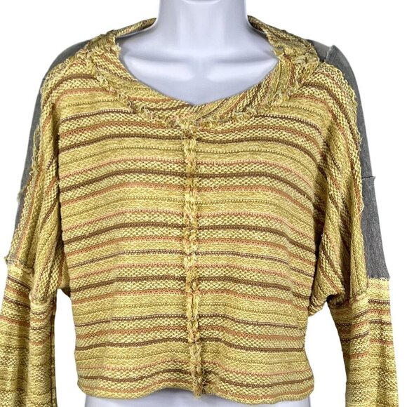 Free People Womens S Catalina Pullover Cropped Sweatshirt Top Bell Sleeve Beachy - Picture 3 of 12